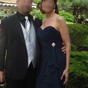 Navy Blue Chiffon Gown